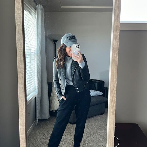 Deluc Jackets & Blazers - Black faux leather Moto jacket
